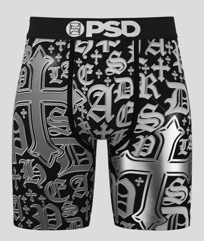 PSD Chrome Letters Black Boxer Briefs - PSD Underwear
