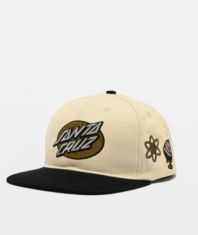 Santa Cruz Knibbs Cryptic Natural & Black Snapback Hat - Santa Cruz Skate