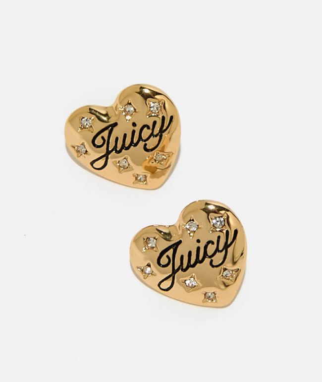 Juicy Couture Crystal Heart Goldtone Stud Earrings - Juicy Couture