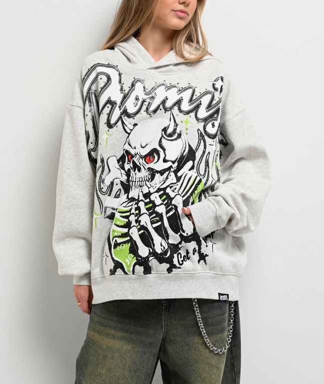 Broken Promises Get A Grip Heather Grey Hoodie - Broken Promises