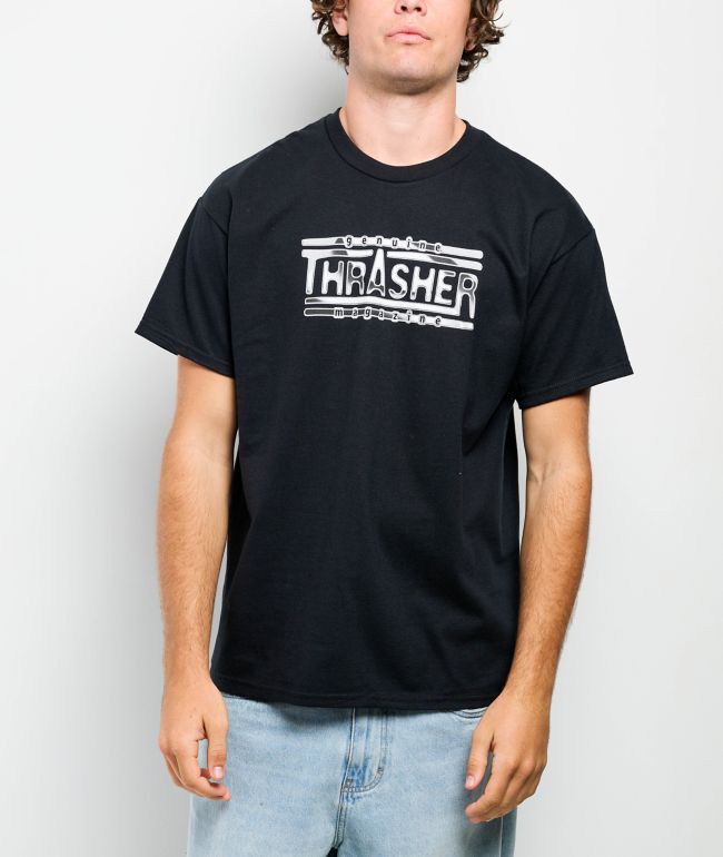 Thrasher Chrome Genuine Magazine Black T-Shirt - Thrasher