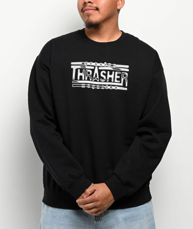 Thrasher Outline Navy Crewneck Sweatshirt | Zumiez