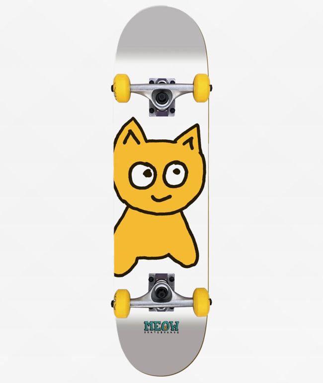 Meow Big Cat White 7.75" Skateboard Complete - Meow Skateboards
