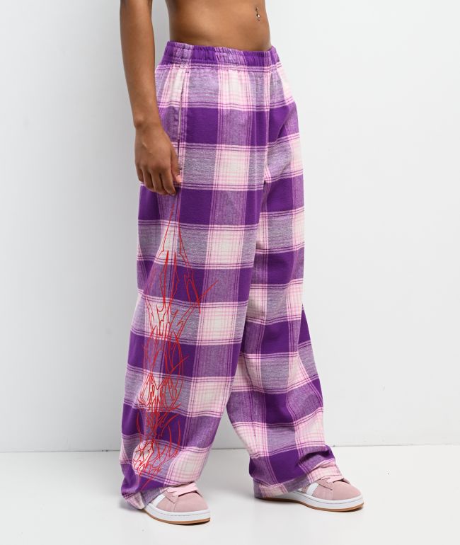 Vitriol Summoned Purple Plaid Lounge Pants - Vitriol