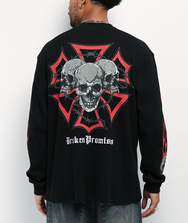 Broken Promises Outlaws Den Black Thermal Long Sleeve T-Shirt - Broken Promises
