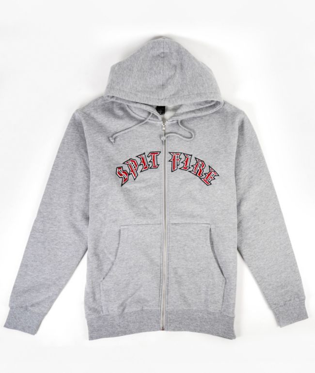 Spitfire Old E Grey Zip Hoodie - Spitfire