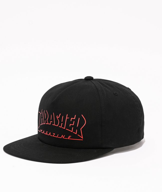 Thrasher Shadow Mag Black Snapback Hat - Thrasher