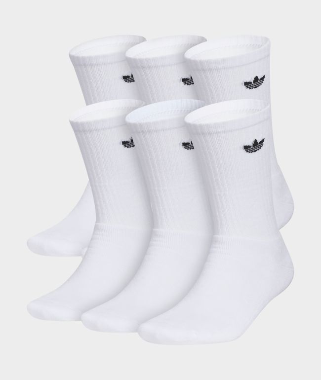 adidas Originals Trefoil White 6 Pack Crew Socks - adidas