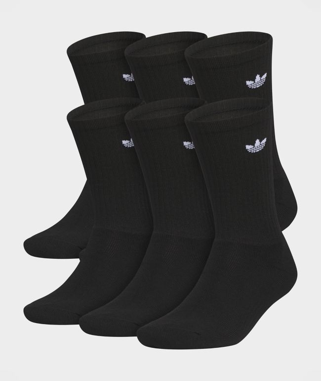 adidas Originals Trefoil Black 6 Pack Crew Socks - adidas