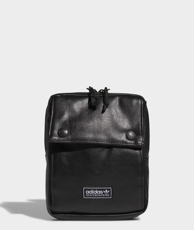 adidas Originals Skateboarding Faux-Leather Black Crossbody Bag - adidas