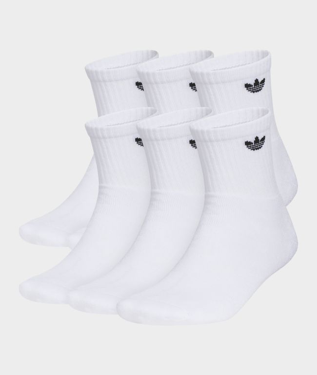adidas Originals Trefoil 6 Pack White Ankle Socks - adidas