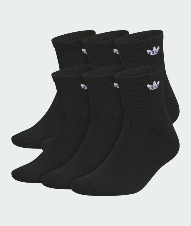adidas Originals Trefoil Black 6 Pack Ankle Socks - adidas