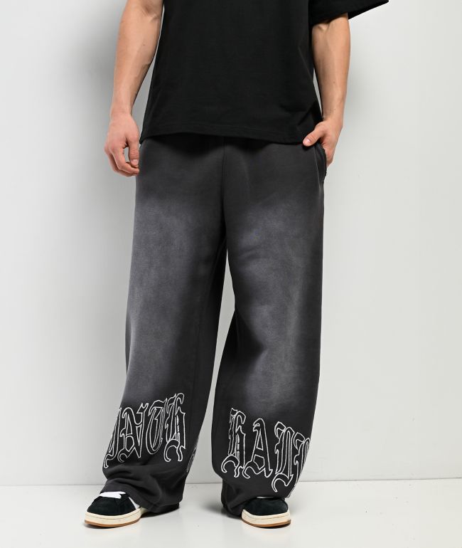 Ninth Hall Fien Black Wash Baggy Sweatpants - Ninth Hall