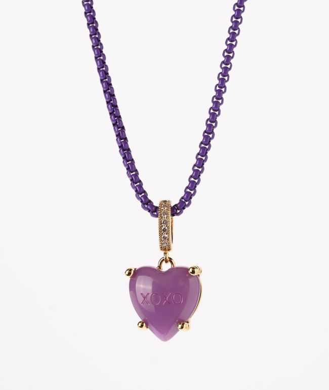 Color Trip Candy Heart Purple Necklace  - Color Trip