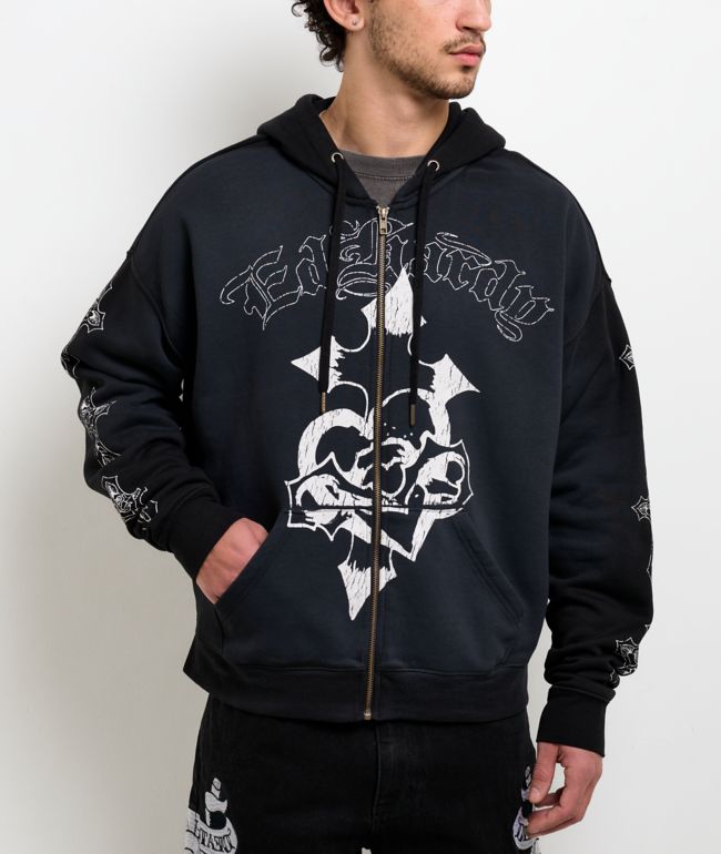 Ed Hardy Lord Sunfade Navy Zip Hoodie | Zumiez