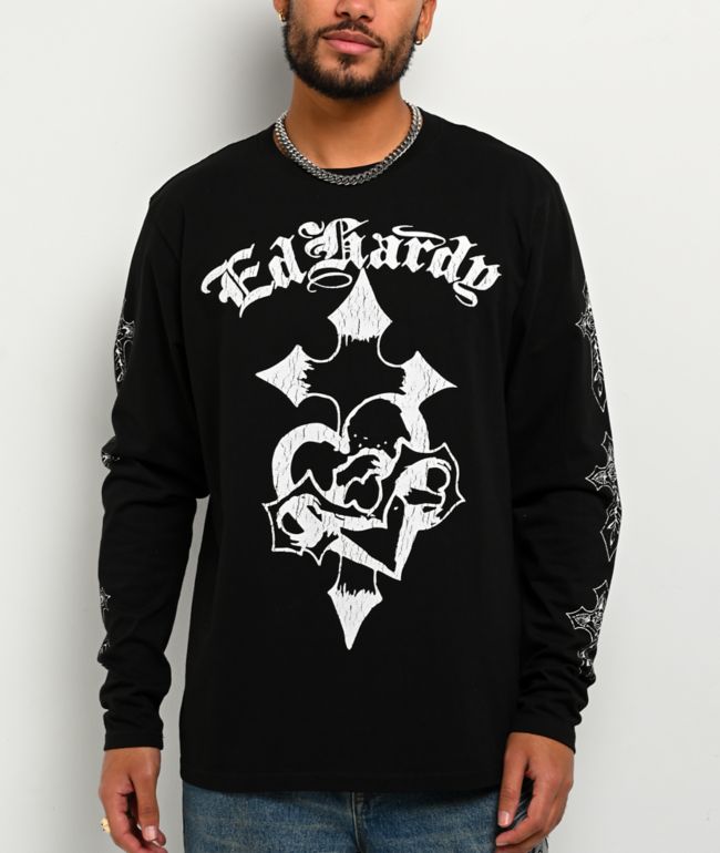 Ed Hardy Crosses Black Long Sleeve T-Shirt - Ed Hardy