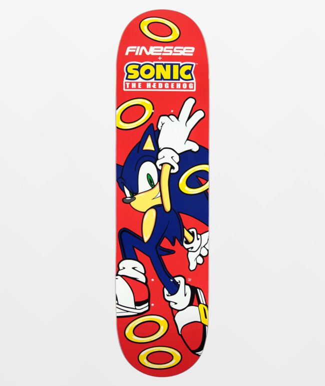 Finesse x Sonic the Hedgehog Red Rings 8.0" Skateboard Deck - Finesse Skateboards