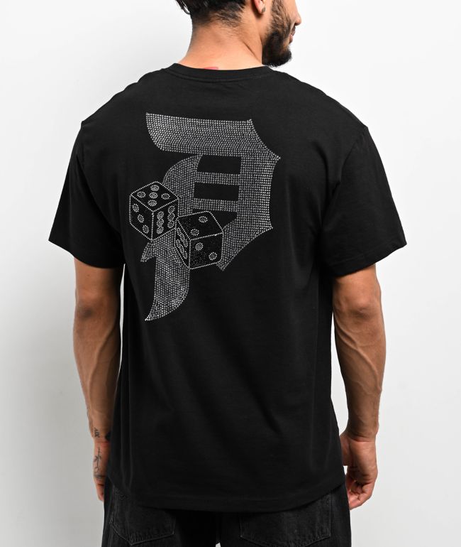 Primitive Dice Rhinestone Heavyweight Black T-Shirt - Primitive