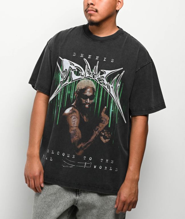 Rodman Apparel Digital Rain Black Wash T-Shirt - Rodman