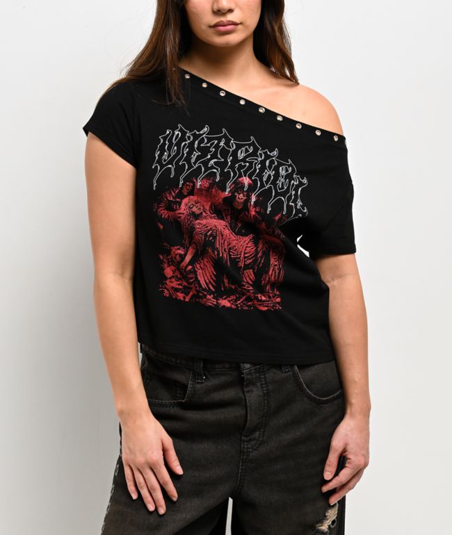 Vitriol Dylan Black Scoop Neck Crop T-Shirt - Vitriol