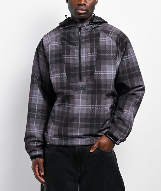 DGK District Black & Grey Plaid Anorak Jacket - DGK