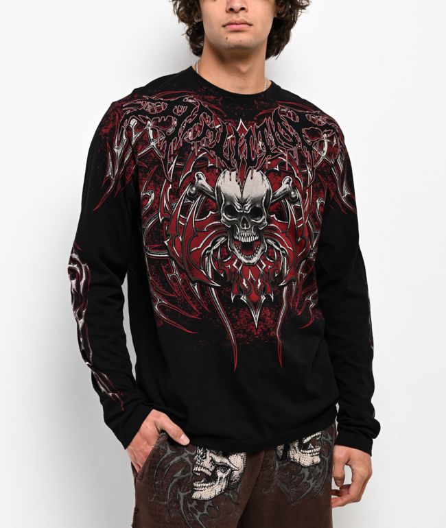 Affliction Immortal Empire Lava Black Wash T-Shirt - Affliction