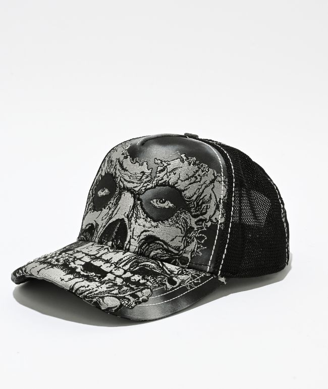 Affliction x Misfits Skully Black Trucker Hat - Affliction
