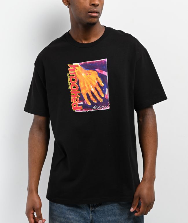 Krooked Snake Bite Black T-Shirt - Krooked Skateboards