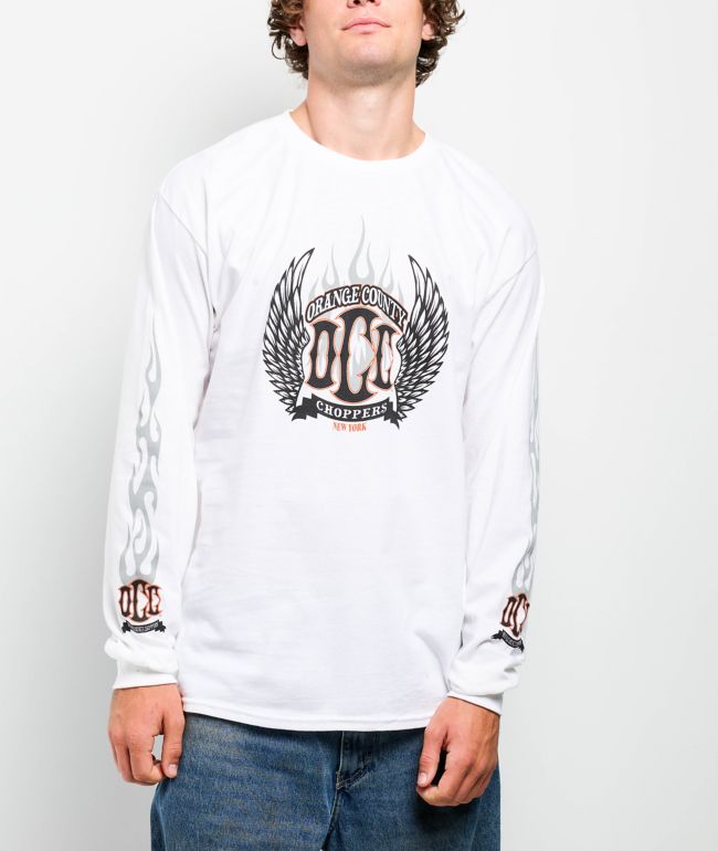Orange County Choppers Wings White Long Sleeve T-Shirt - Orange County Choppers