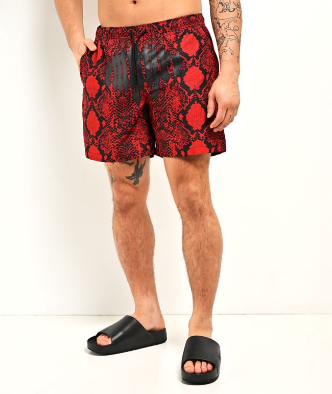 Empyre Snake Floater Red & Black Board Shorts - Empyre