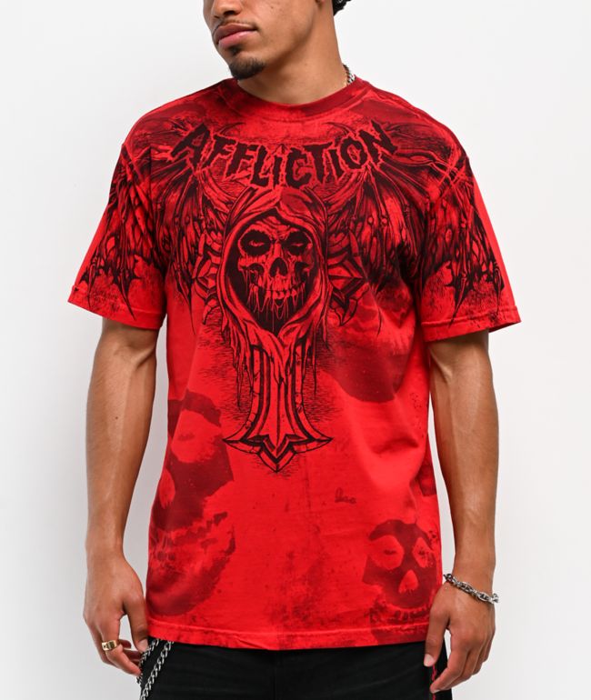 Affliction x Misfits Bat Red T-Shirt - Affliction