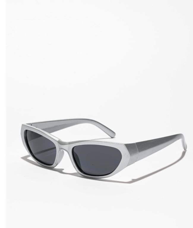 Petals by Petals and Peacocks Y2K Alpha Silver & Black Sunglasses - Petals and Peacocks