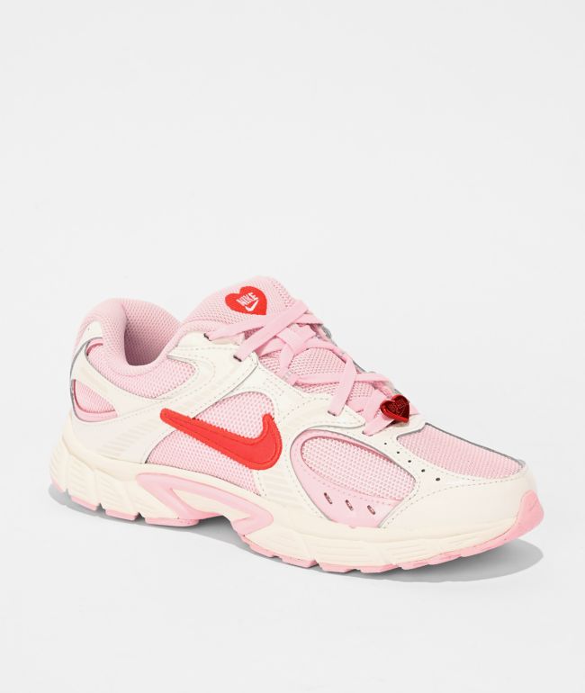 Nike Kid's V5 RNR Summit White, Pink Foam & Playful Crimson Shoes - Nike