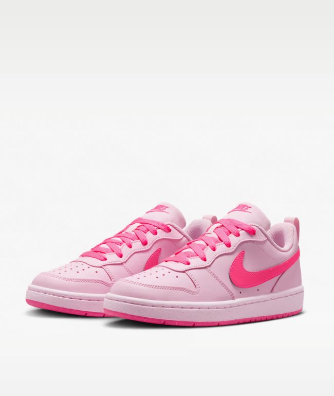 Nike Kids Court Borough Low Recraft White & Hyper Pink Shoes - Nike