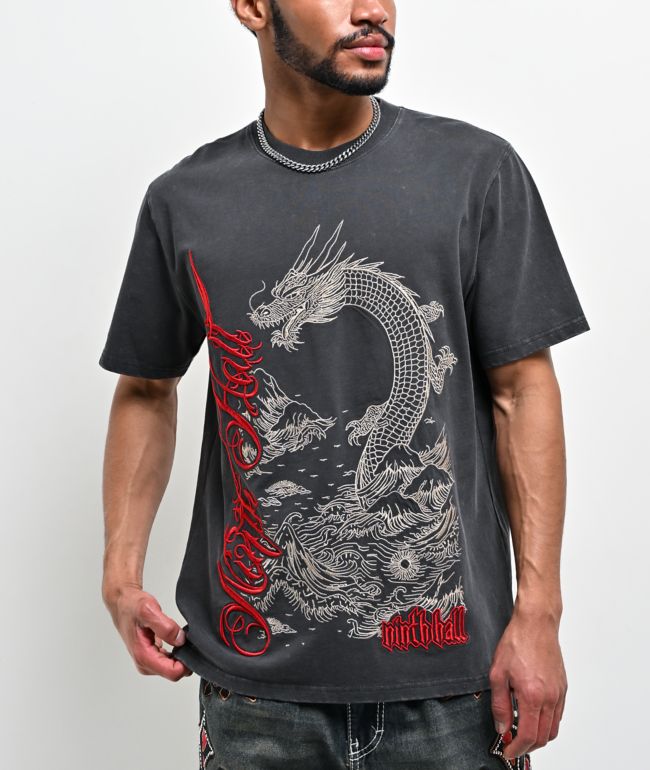 Ninth Hall Dragon Mountain Charcoal Wash T-Shirt - Ninth Hall