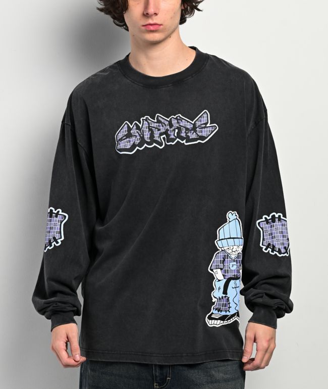 Empyre Punky Plaid Vintage Black Long Sleeve T-Shirt - Empyre