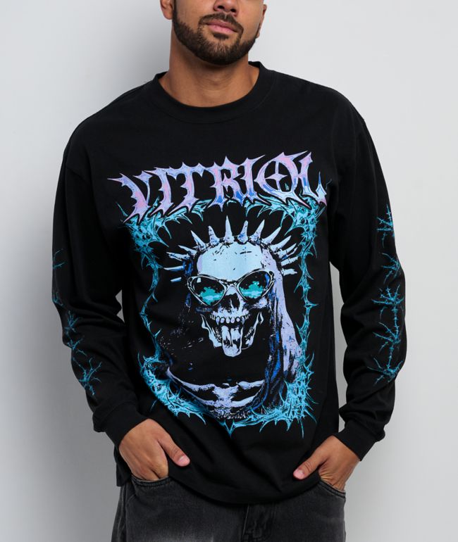 Ed Hardy Fire Lord French Blue Thermal Long Sleeve T-Shirt | Zumiez
