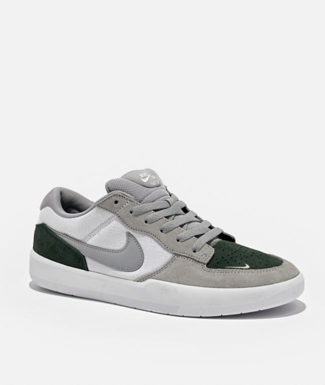Nike SB Force 58 White, Grey & Green Skate Shoes - Nike