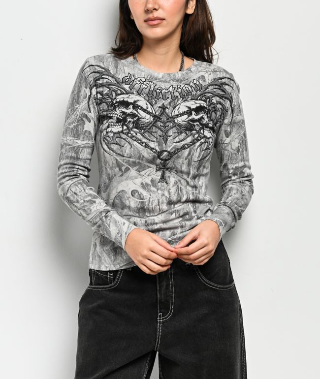 Affliction Collapse Camo Thermal Long Sleeve T-Shirt - Affliction