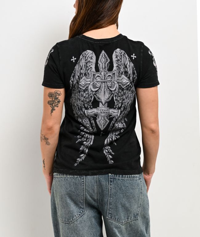 Affliction Simulation Black Wash T-Shirt - Affliction