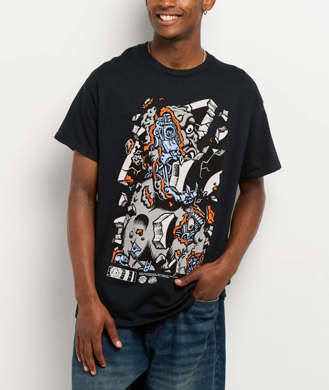 HUECLOSET Spray Print Hood T-Shirt 25KERO２79 Men's Shirts | Zumiez
