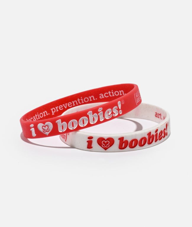 Keep A Breast Foundation I Heart Boobies Candy Cane Mini 2 Pack Bracelets - Keep A Breast Foundation