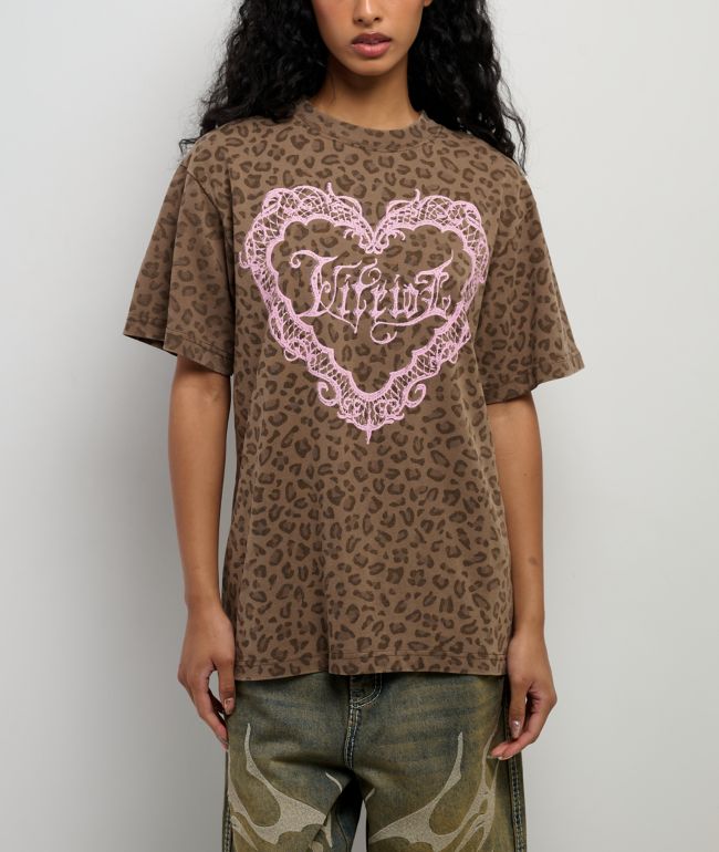 Vitriol Lace Heart Leopard T-Shirt - Vitriol