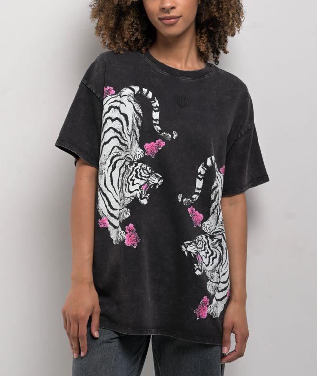 Ninth Hall Cherry Tiger Washed Black T-Shirt - Ninth Hall
