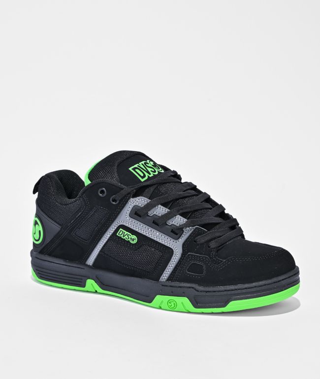 DVS Comanche Black, Charcoal & Lime Skate Shoes - DVS Shoes