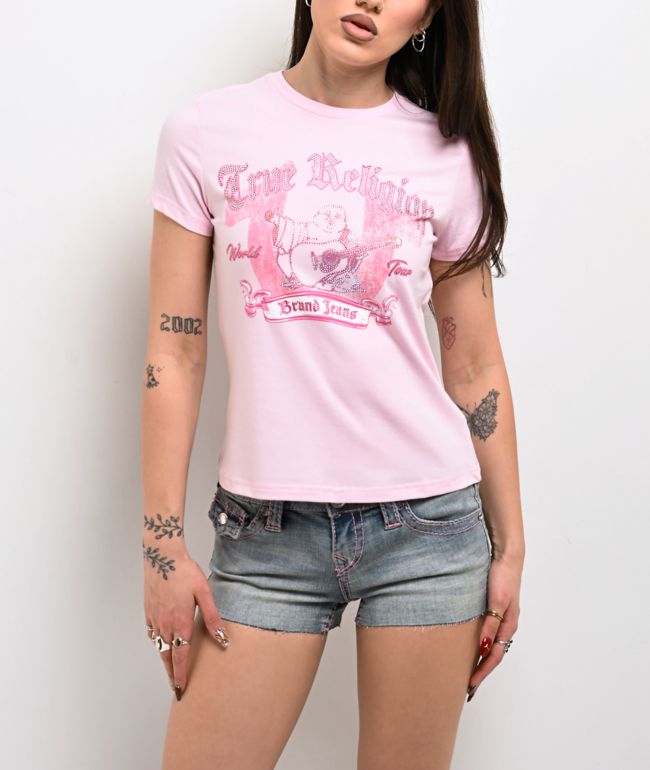 True Religion Crystal Classic Pink T-Shirt - True Religion