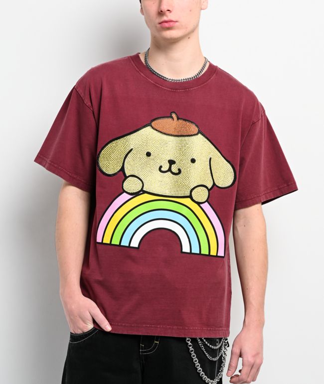 Hello Kitty® & Friends | A.LAB Pompompurin™ Over The Rainbow Brown T-Shirt - Hello Kitty And Friends