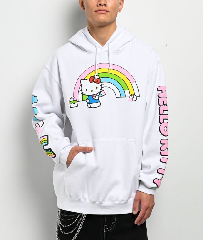 Hello Kitty® & Friends | A.LAB Hello Kitty Over The Rainbow White Hoodie - Hello Kitty And Friends