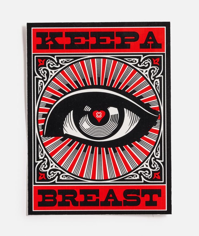 Obey x Keep A Breast Foundation Sticker - Obey