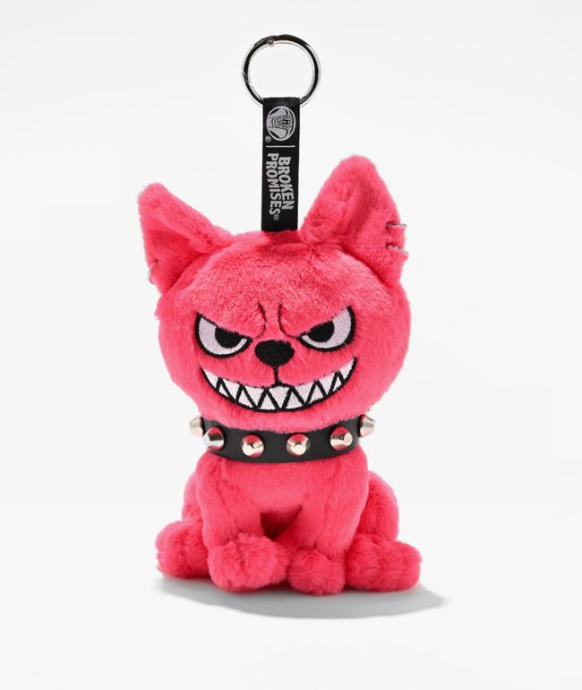Broken Promises Puck Pink Plush Keychain  - Broken Promises